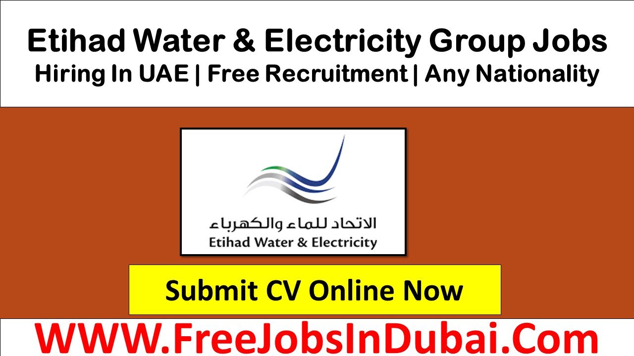 etihad water and electricity career Dubai Jobs